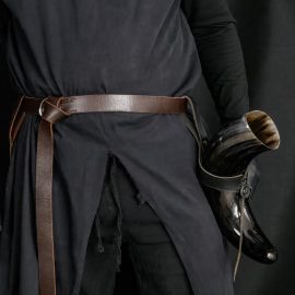 Viking Drinking Horn with Leather Belt Holder