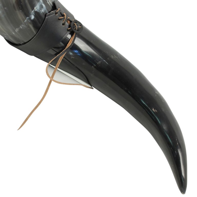 Viking Drinking Horn with Leather Belt Holder