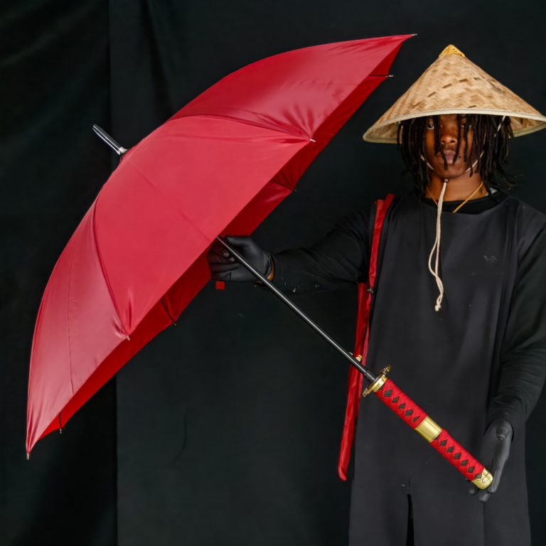 Sandai Kitetsu Katana Handle Umbrella - Red