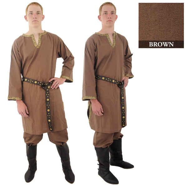 Brown Cotton Shirt with Ribbon Detail