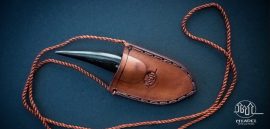Buffalo Horn Papoose Neck Knife