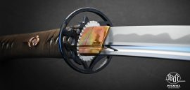 Wolf Wakizashi Blade with Traditional Mounting.
