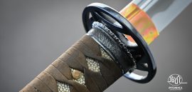Wolf Wakizashi Blade with Traditional Mounting.
