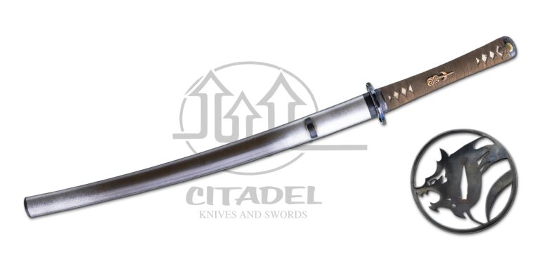 Wolf Wakizashi Blade with Traditional Mounting.
