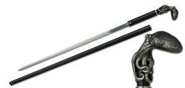 Carbon Fiber Cane Sword with Octopus Design