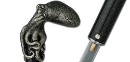Carbon Fiber Cane Sword with Octopus Design