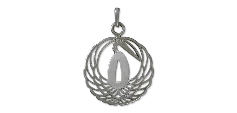 Crane Tsuba Pendant