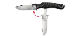 Carbon Fiber Cane Sword with Lockback Knife