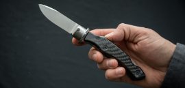 Carbon Fiber Cane Sword with Lockback Knife