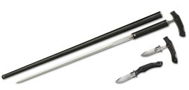 Carbon Fiber Cane Sword with Lockback Knife