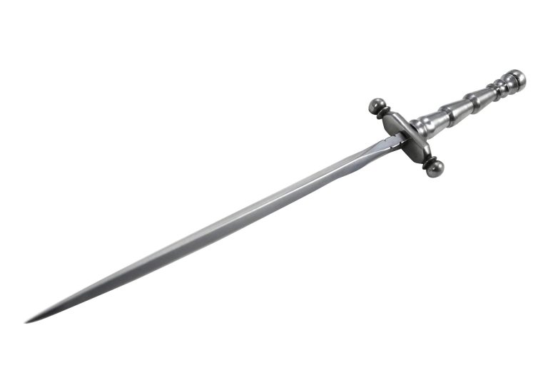Stiletto dagger with tapered blade.